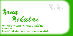 nona mikulai business card